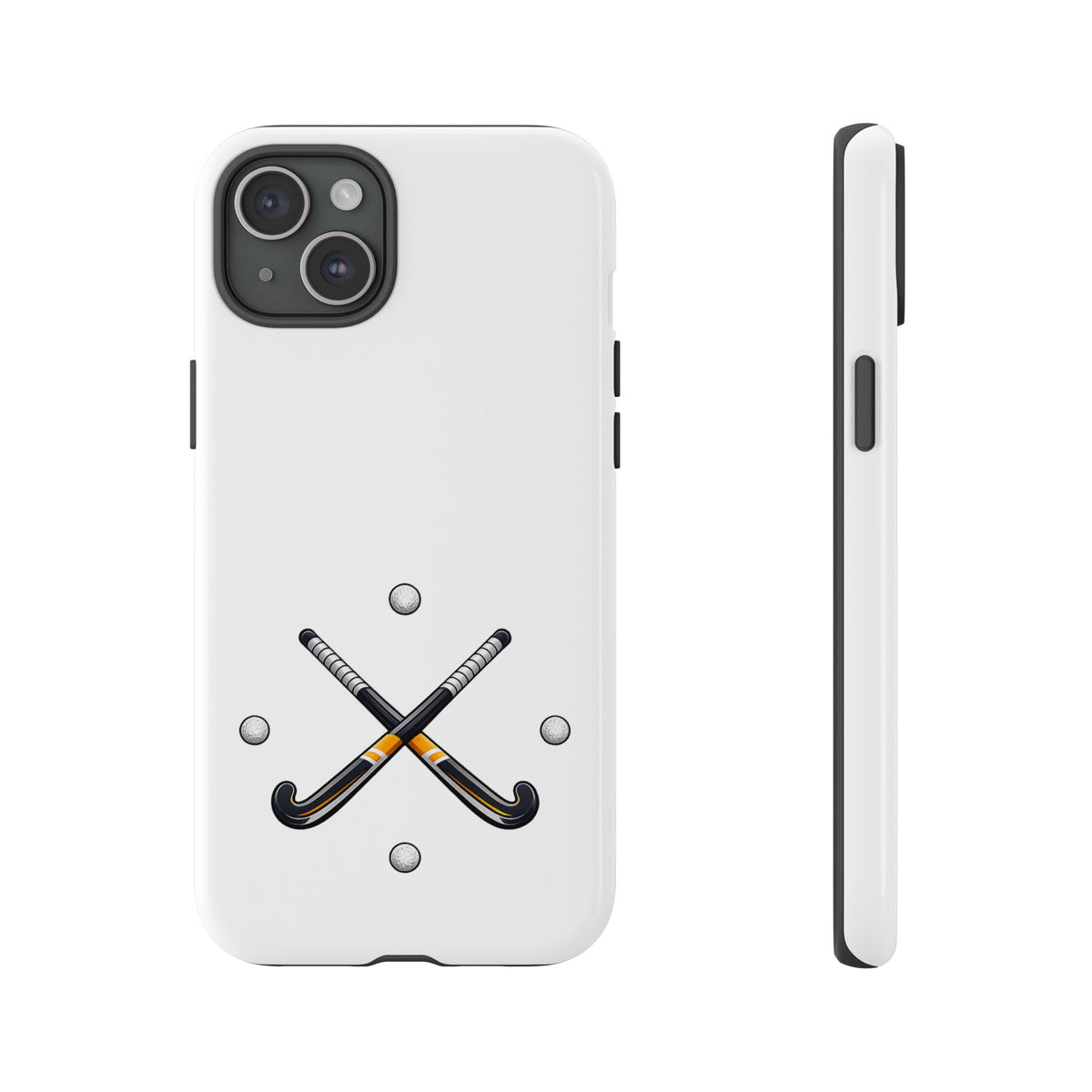 Phone Case, Hockey Crossed Sticks & Balls Design, tough Case