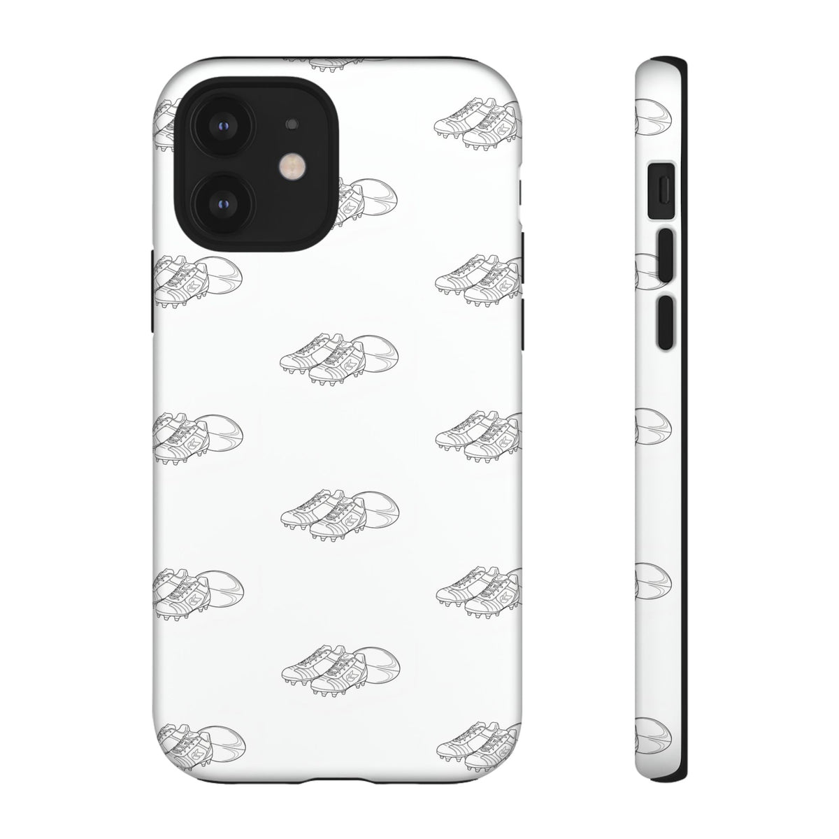Phone Case Rugby Boots & Ball Repeat Pattern Tough Cases