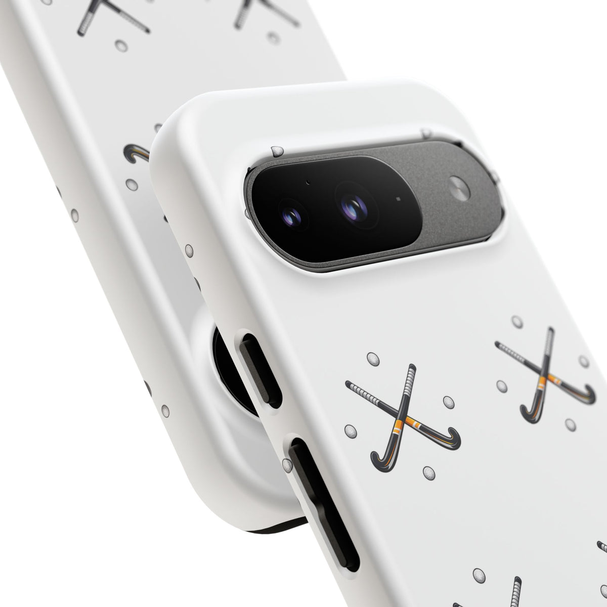 Phone Case, Hockey Repeated Crossed Sticks & Balls Pattern, Tough Case
