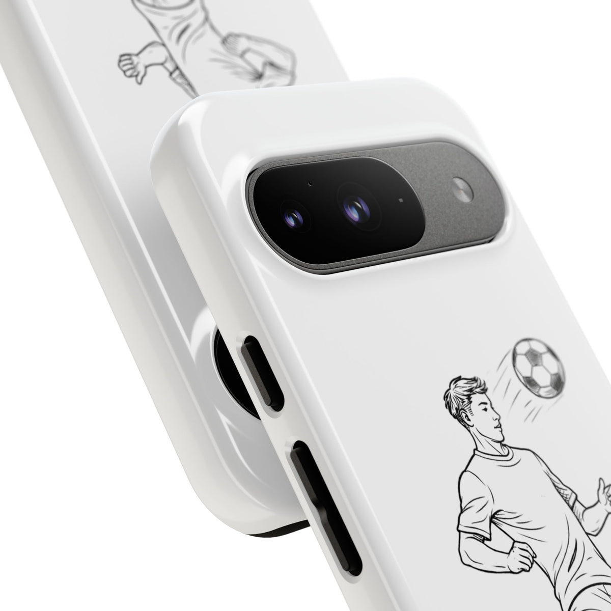 Phone Case, Football Chest-control Minimalist sketch Design, Tough Case