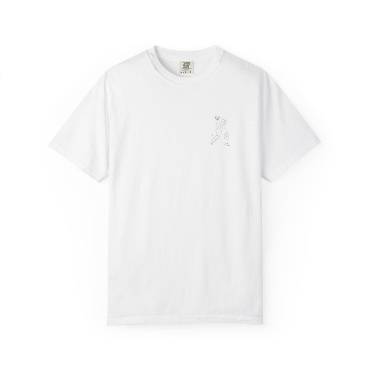 T shirt, Cricket Batsman Minimalist sketch design, Cotton, Various Colours