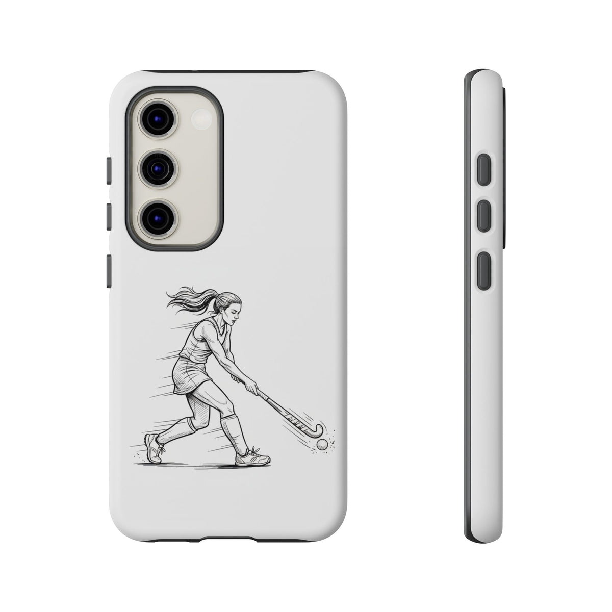 Phone Case, Hockey, Female  Player Minimalist sketch design, Tough Case