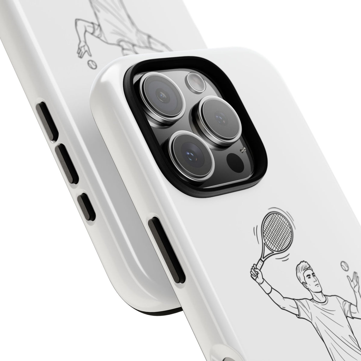 Phone Case, Racket Sports, Tennis Player overhead shot Design, Tough Case