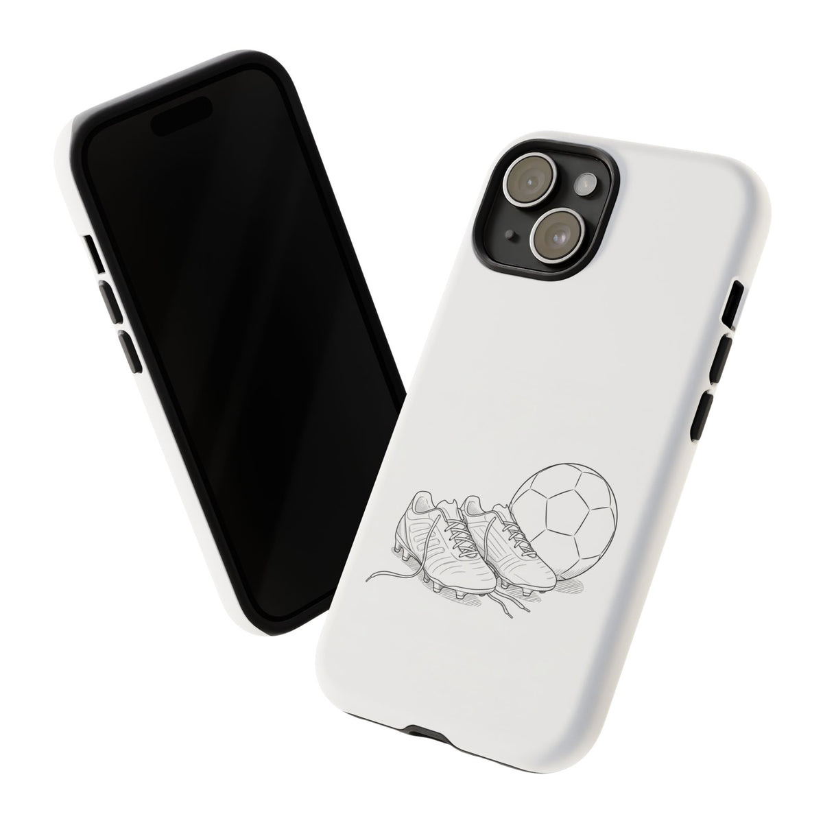 Phone Case, Football Boots & Ball Sketch , Tough Case