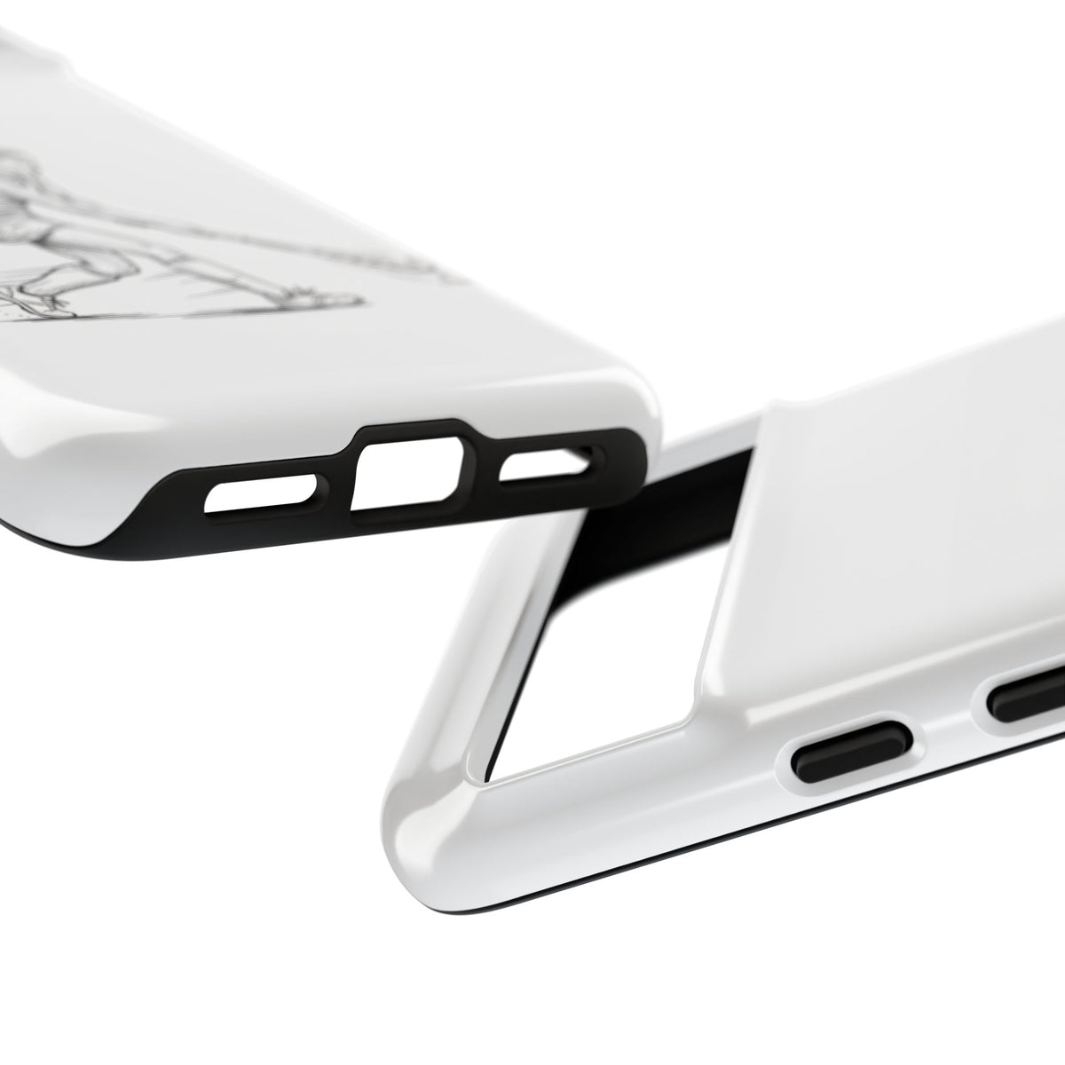 Phone Case, Hockey, Female  Player Minimalist sketch design, Tough Case