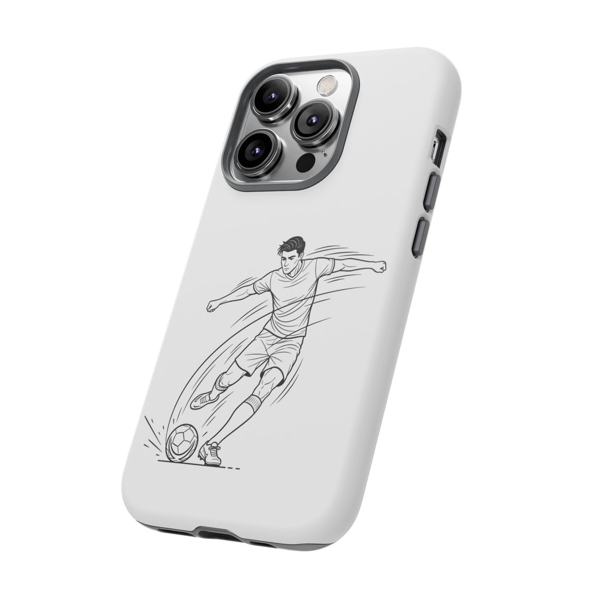 Phone Case, Football Free Kick / Strike Minimalist sketch Design, Tough Case