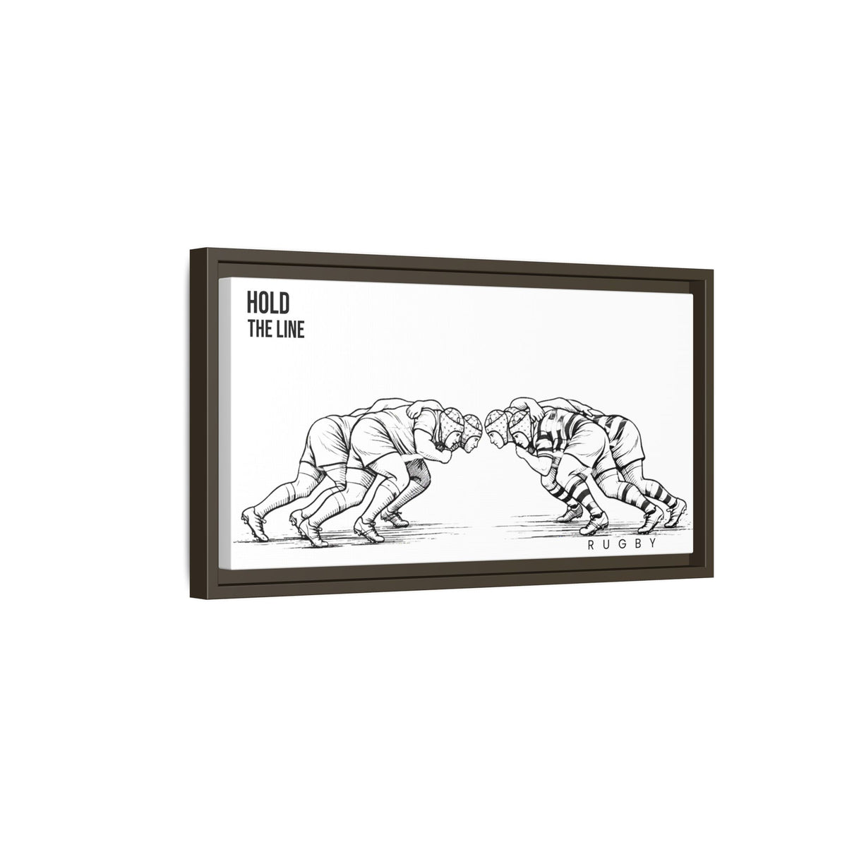 Print, Rugby Scrum, "Hold the Line" , Matte Canvas Print Framed Art