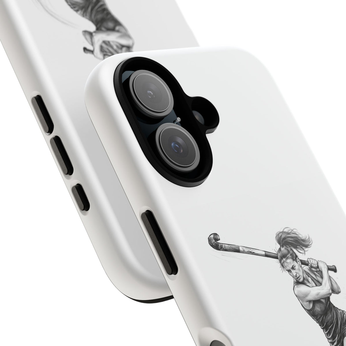 Phone Case, Hockey, Female Player "Tomahawk" shot design, Tough Case
