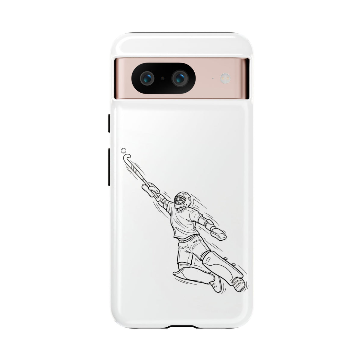 Hockey Goalkeeper Sketch Phone Case — Minimalist Sports Protective Cover