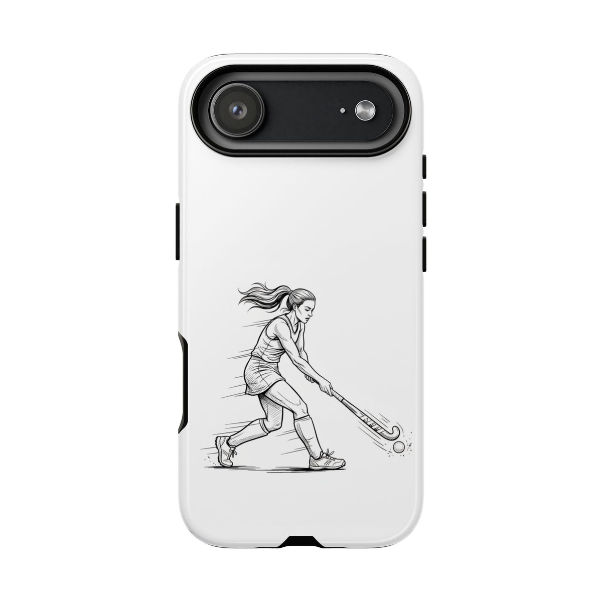 Phone Case, Hockey, Female  Player Minimalist sketch design, Tough Case
