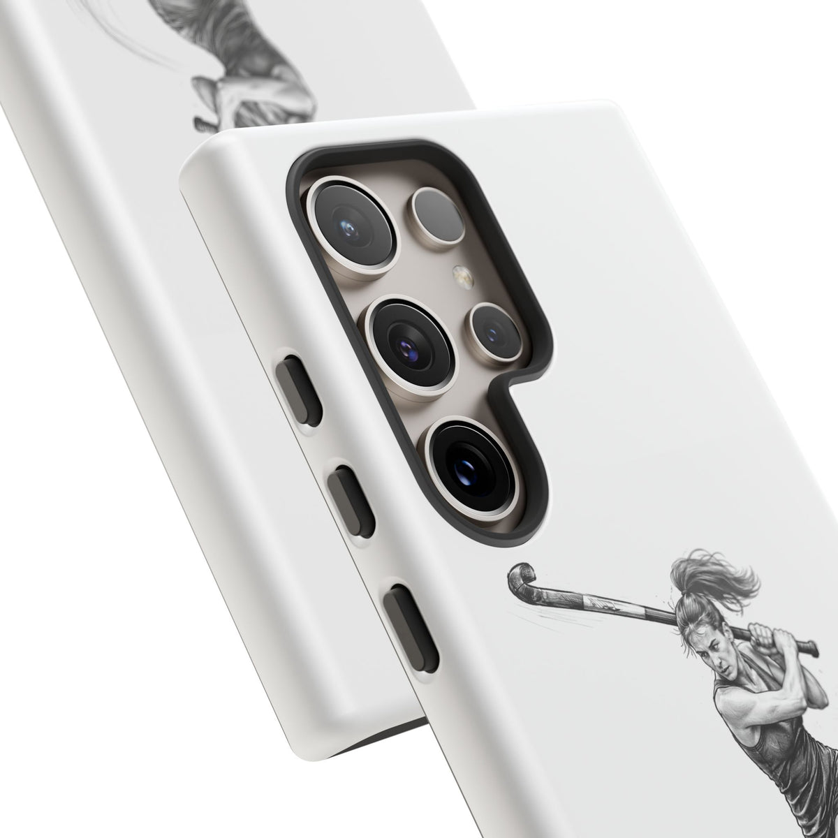Phone Case, Hockey, Female Player "Tomahawk" shot design, Tough Case