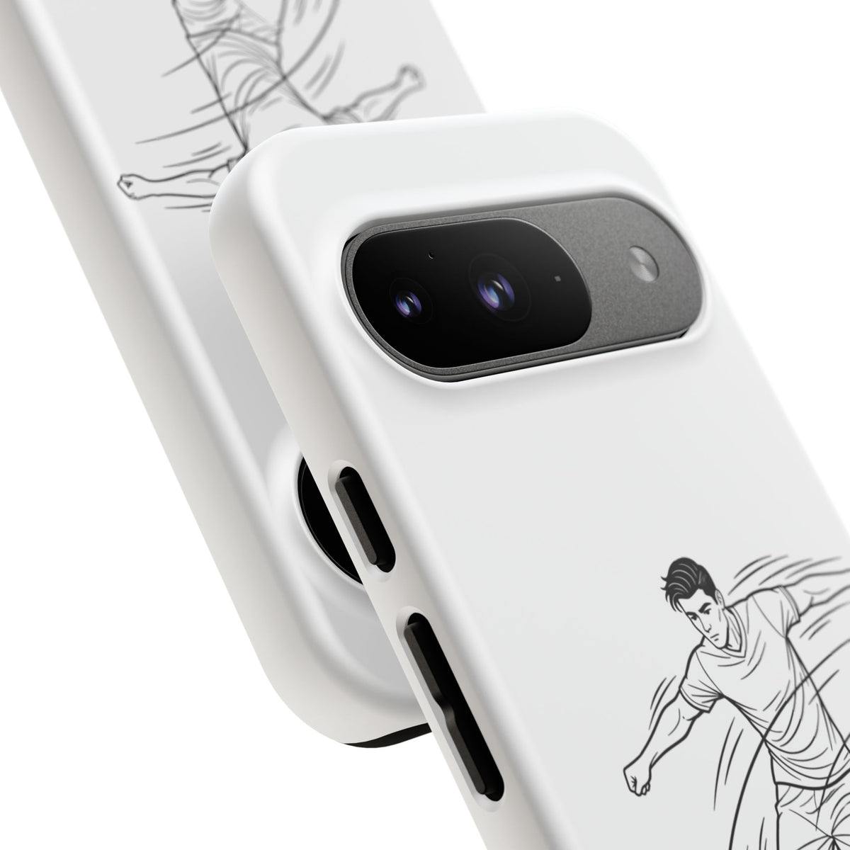 Phone Case, Football Free Kick / Strike Minimalist sketch Design, Tough Case