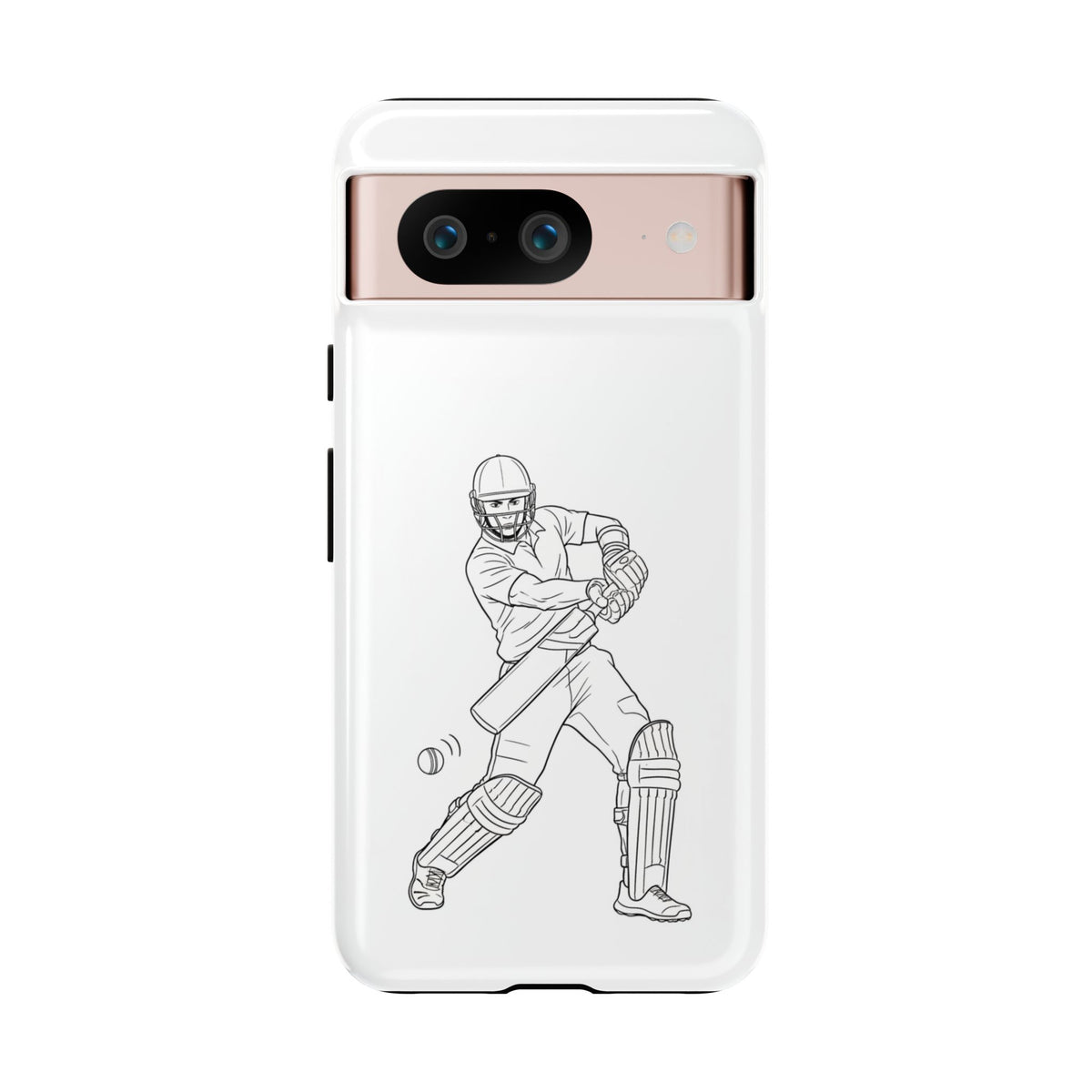 Phone Case, Cricket Batsman Sketch, Tough Case