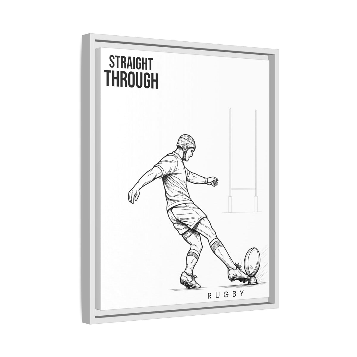 Print, Rugby Conversion Kick - Straight Through, Matte Canvas Print Framed Art