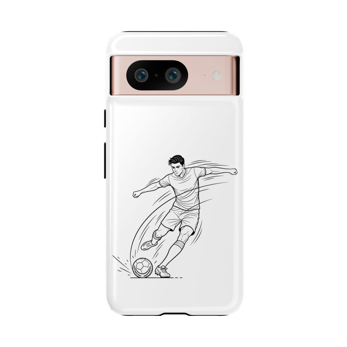 Phone Case, Football Free Kick / Strike Minimalist sketch Design, Tough Case