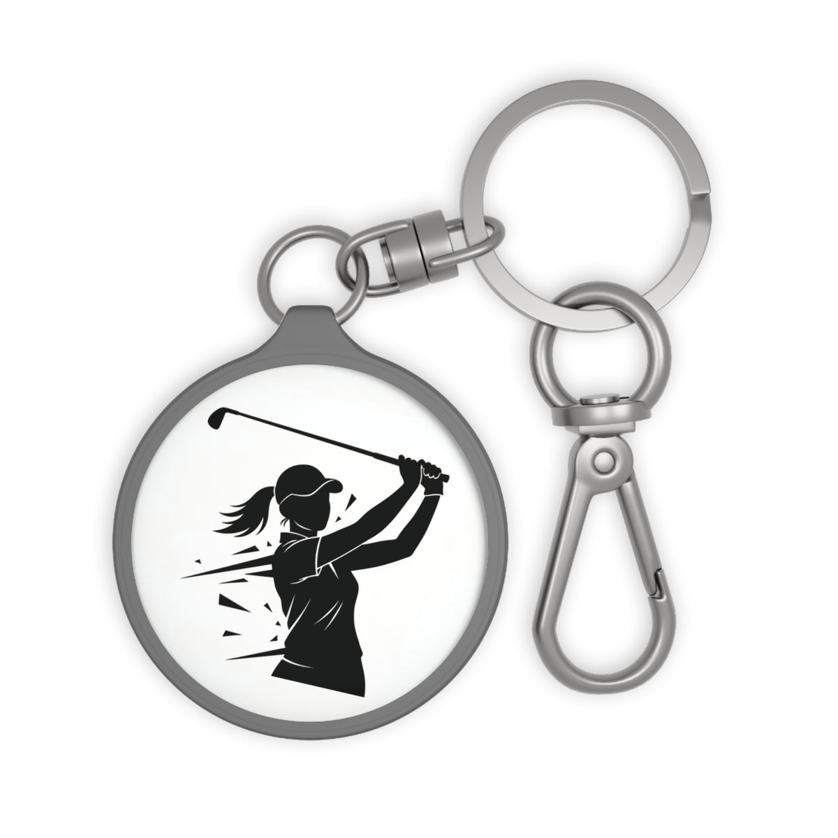 Keyring Bag Tag, Golf Silhouette, Image design