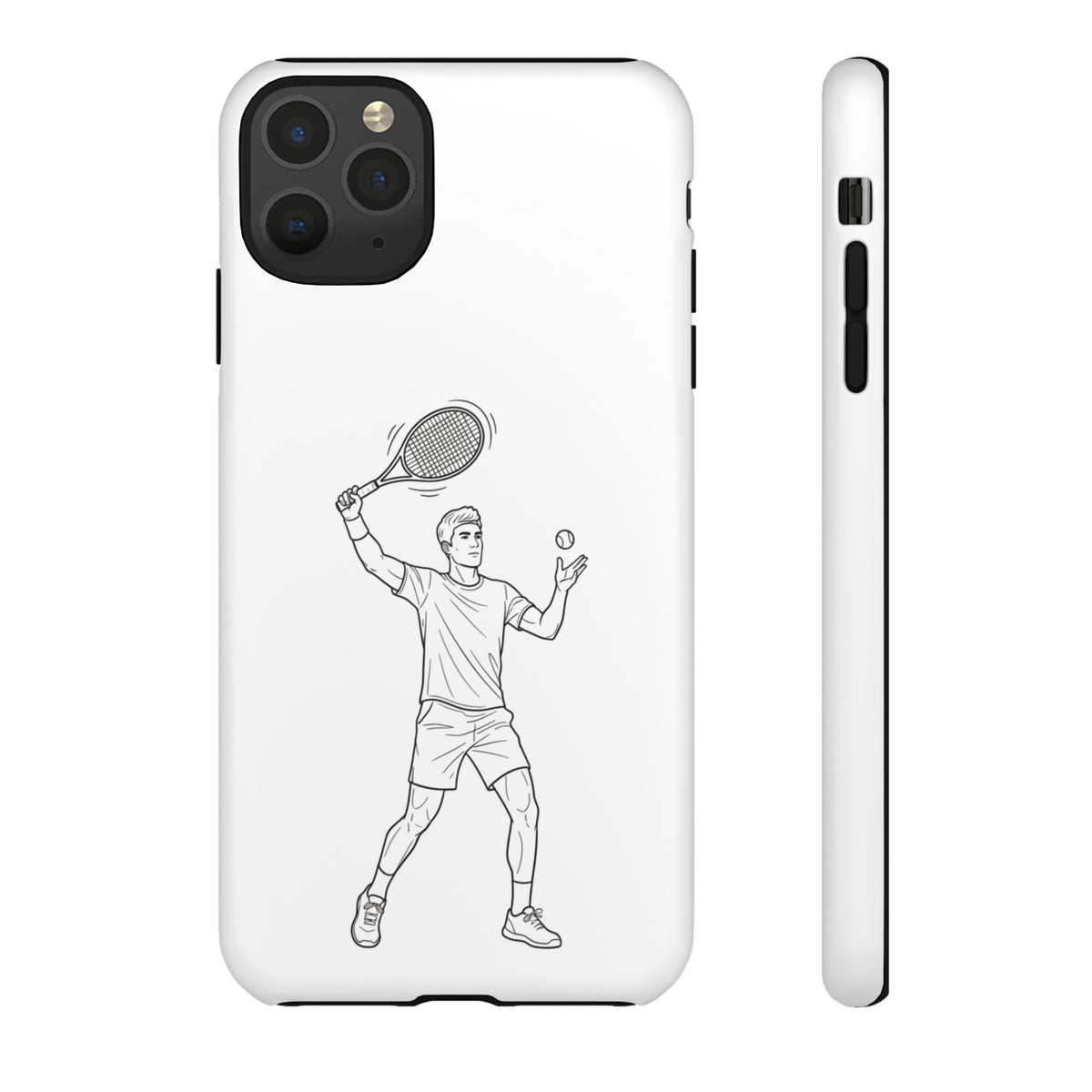 Phone Case, Racket Sports, Tennis Player overhead shot Design, Tough Case