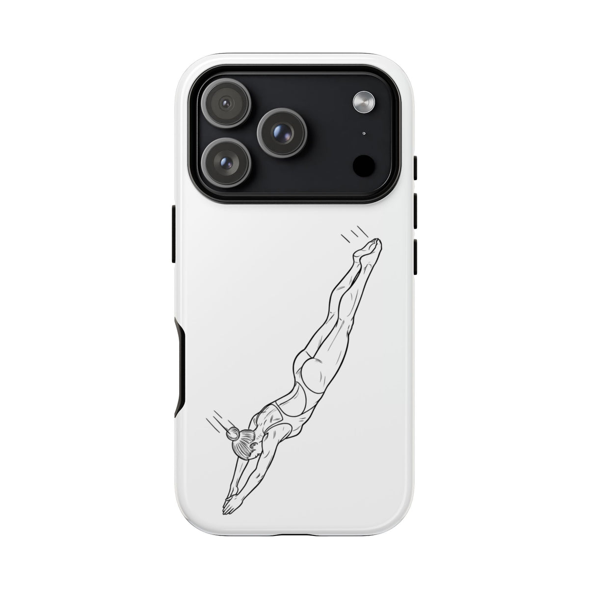 Phone Case, Platform Diver Minimalist Sketch, Tough Case