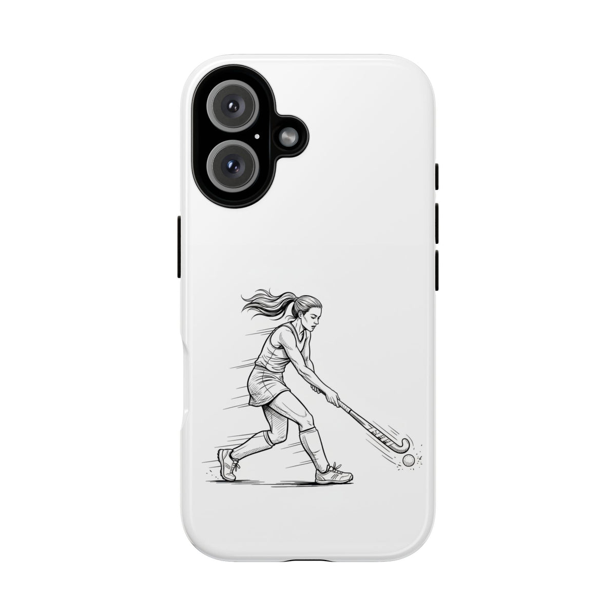 Phone Case, Hockey, Female  Player Minimalist sketch design, Tough Case