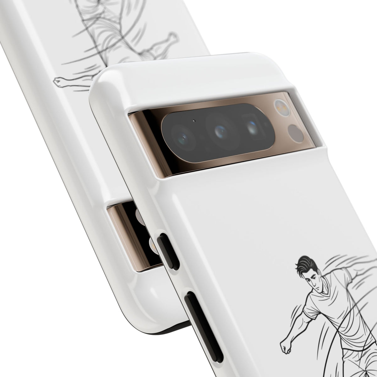 Phone Case, Football Free Kick / Strike Minimalist sketch Design, Tough Case