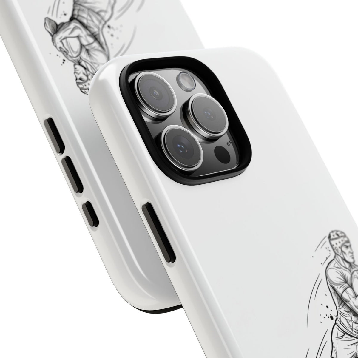Phone Case, Rugby Try Swan Dive Minimalist Sketch design, Tough Case