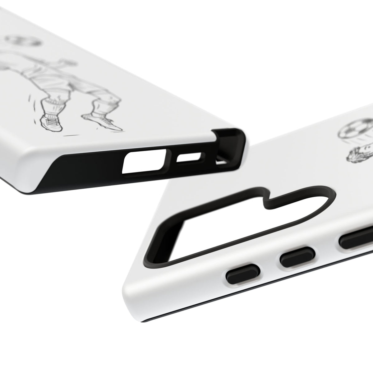 Phone Case, Football Chest-control Minimalist sketch Design, Tough Case