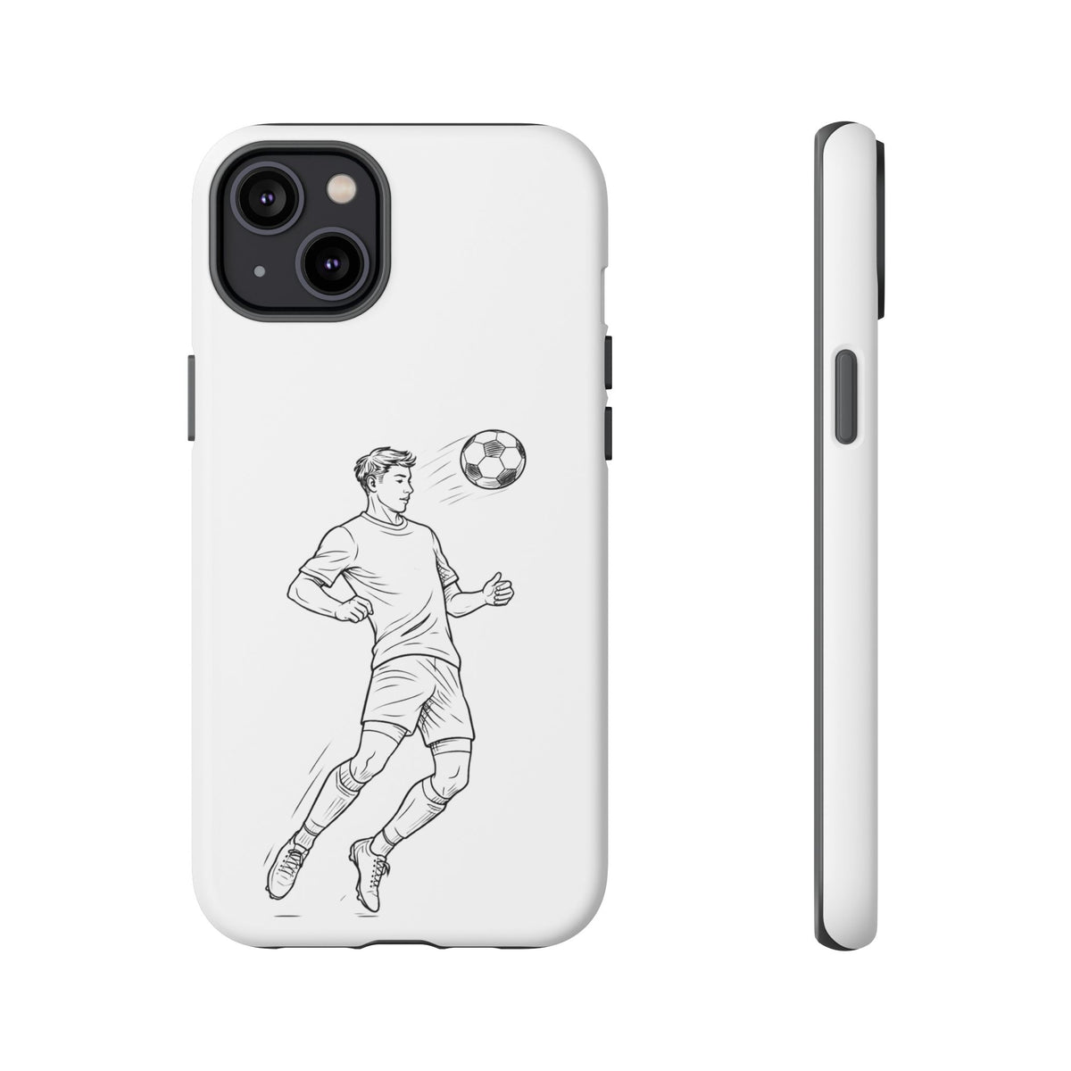 Phone Case, Football Chest-control Minimalist sketch Design, Tough Case