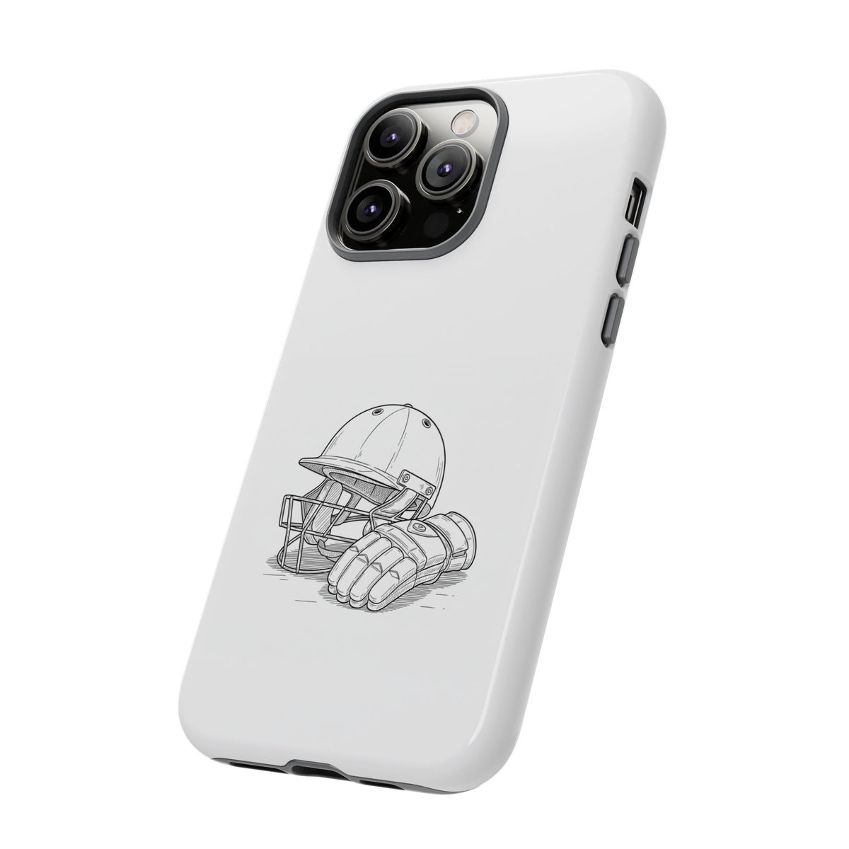 Phone Case, Cricket Gloves & Helmet Sketch, Tough Case
