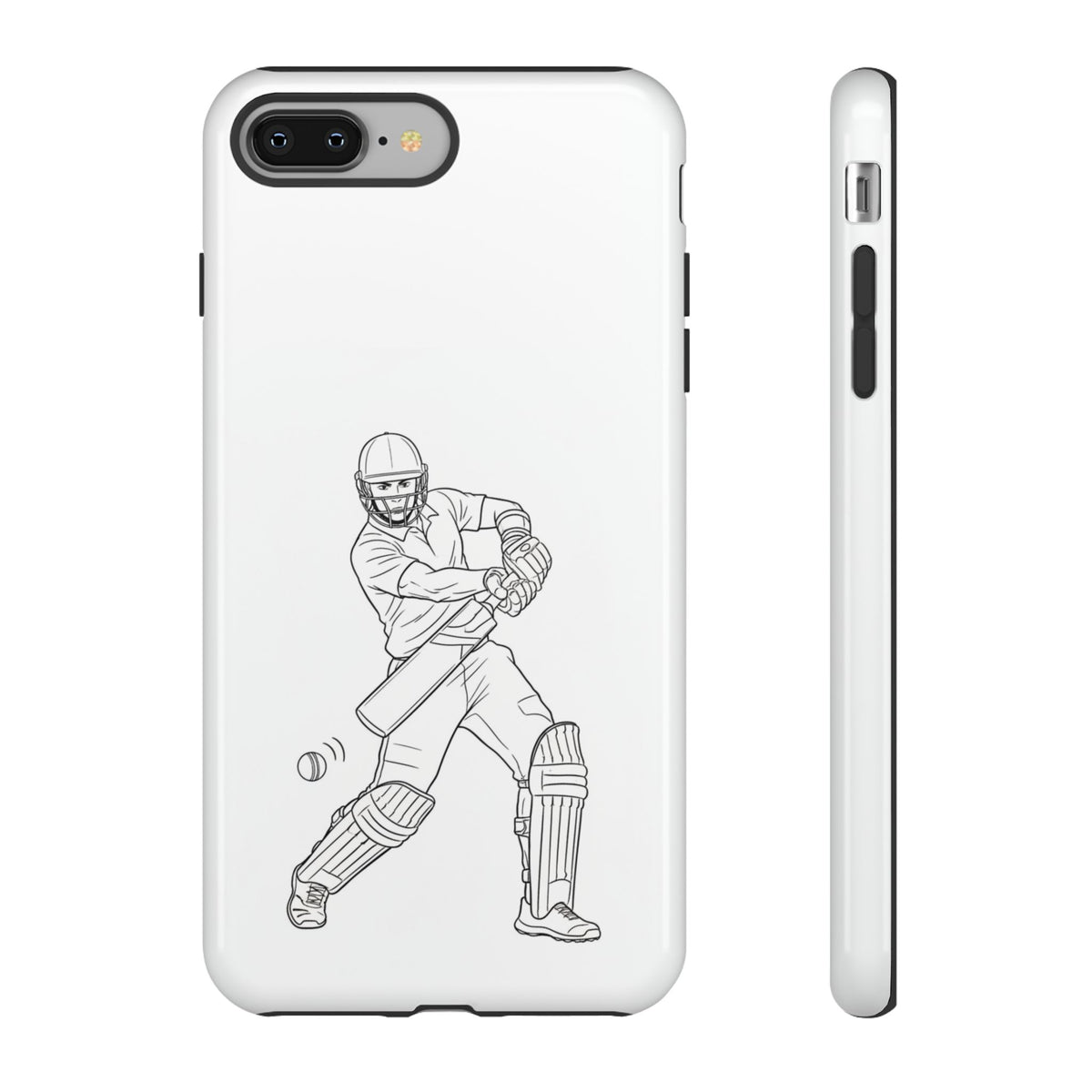 Phone Case, Cricket Batsman Sketch, Tough Case