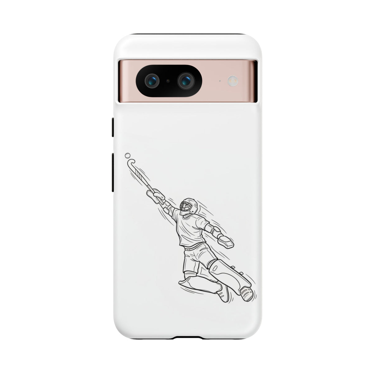 Hockey Goalkeeper Sketch Phone Case — Minimalist Sports Protective Cover