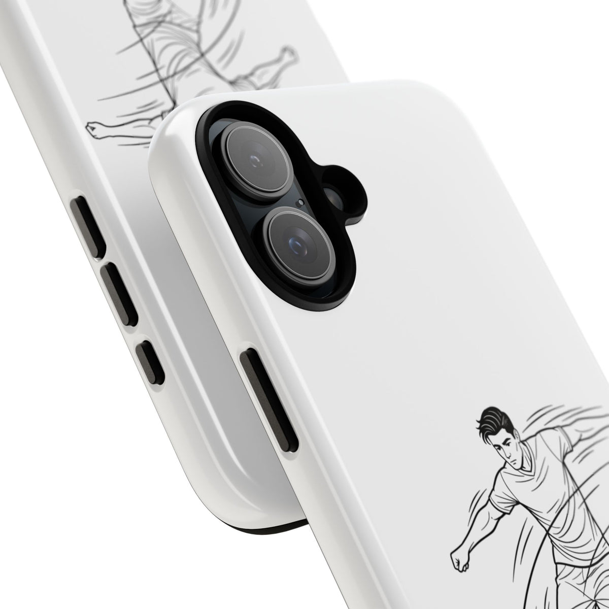 Phone Case, Football Free Kick / Strike Minimalist sketch Design, Tough Case