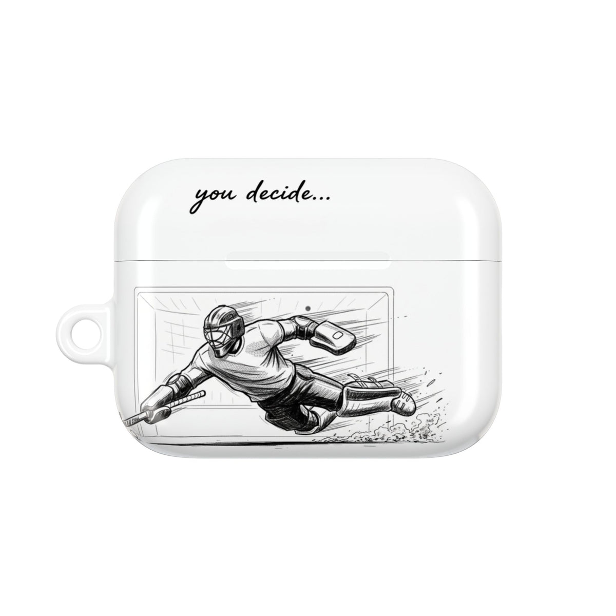 AirPods Case Protective Cover  - Hockey Goalie Design | Hero or Villain -  'You Decide'