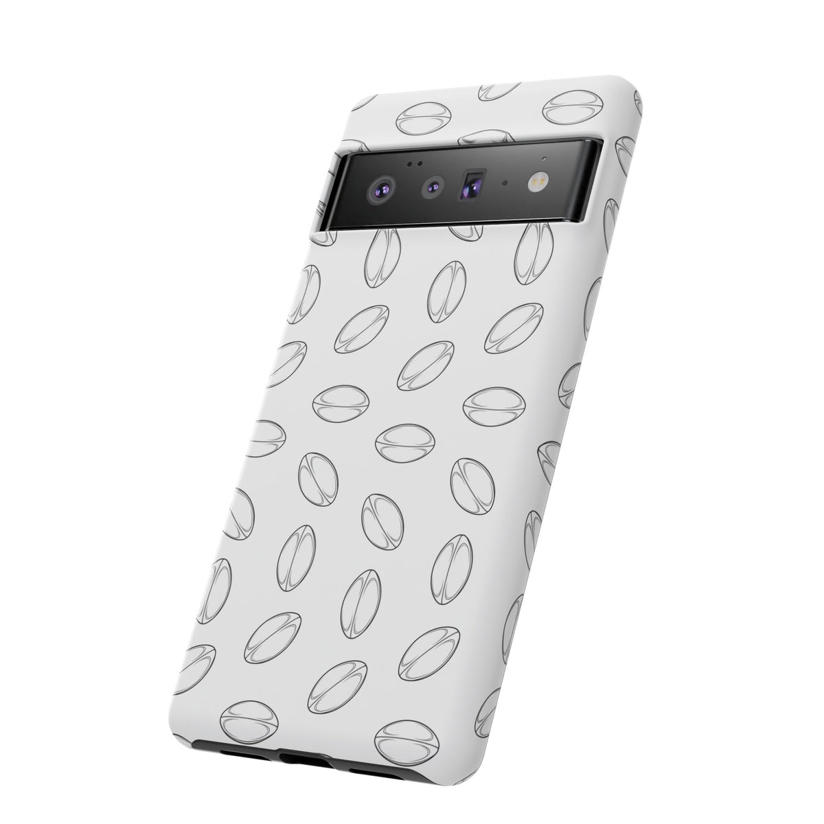 Phone Case, Rugby Ball Minimalist Sketch Pattern, Tough Case