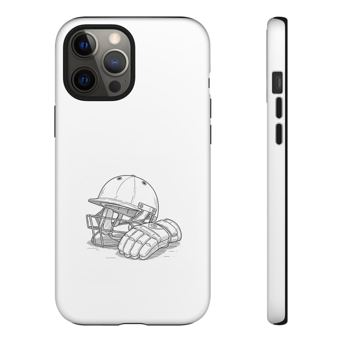 Phone Case, Cricket Gloves & Helmet Sketch, Tough Case
