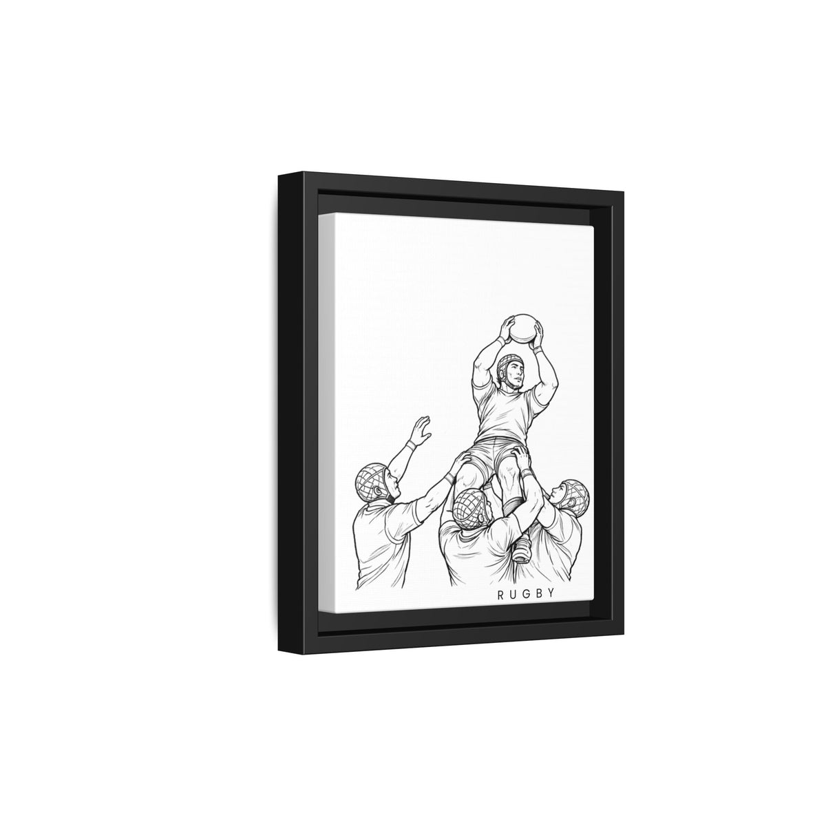 Print, Rugby Line-Out, Matte Canvas Print Framed Art