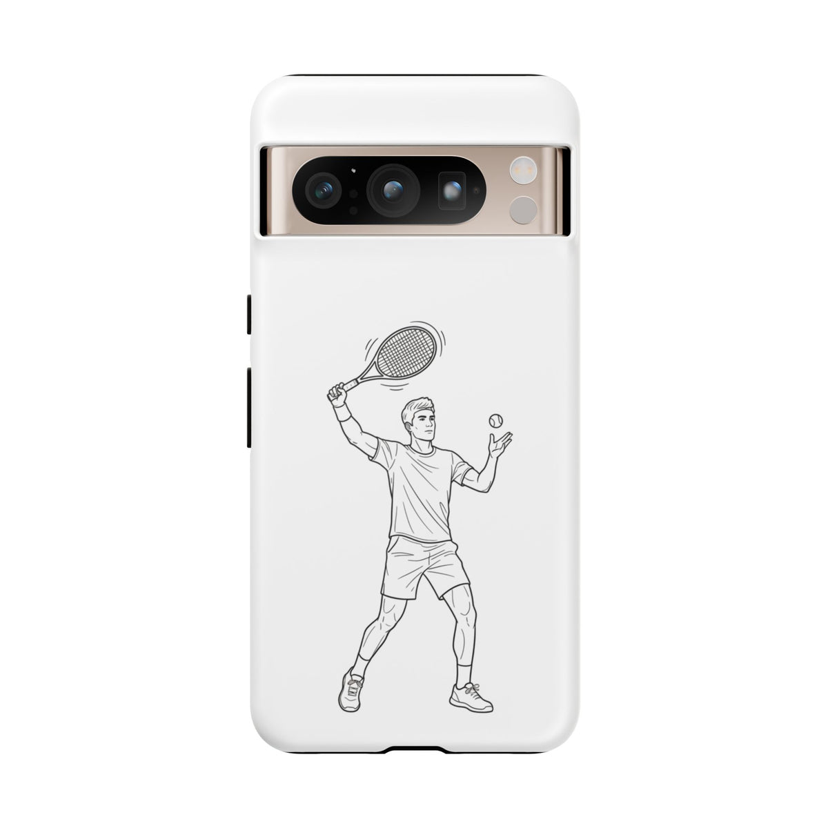 Phone Case, Racket Sports, Tennis Player overhead shot Design, Tough Case