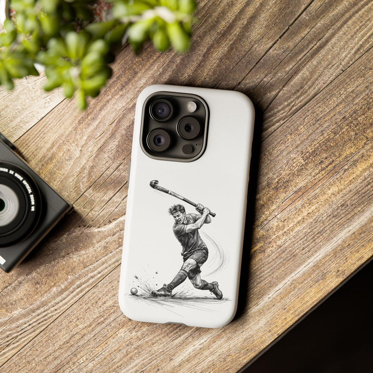 Phone case, Male Hockey Player Tomahawk Sketch,  Tough case