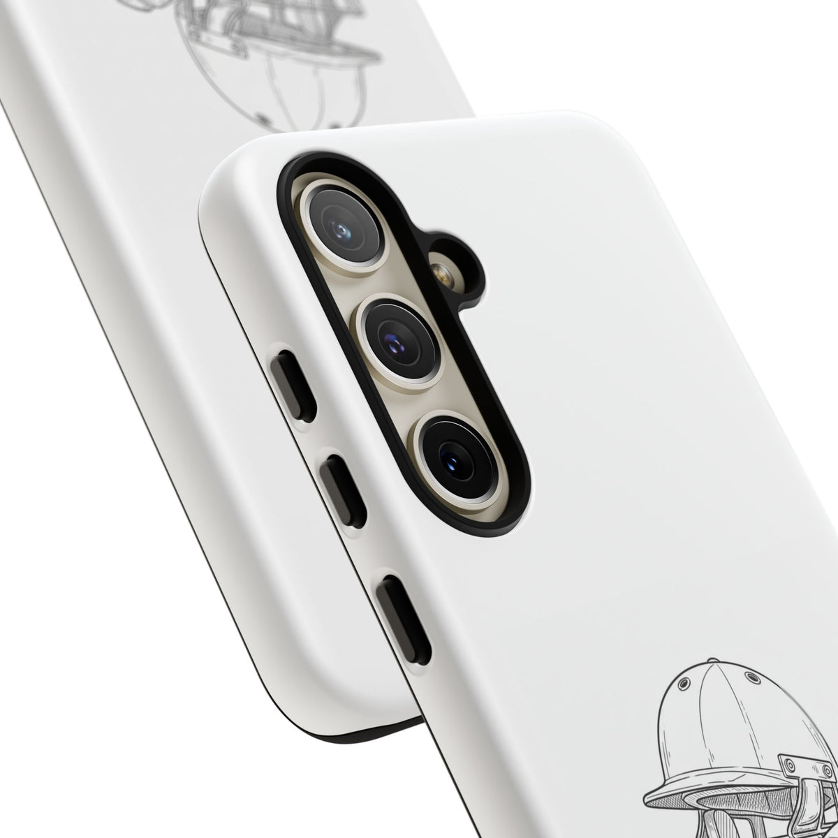 Phone Case, Cricket Gloves & Helmet Sketch, Tough Case