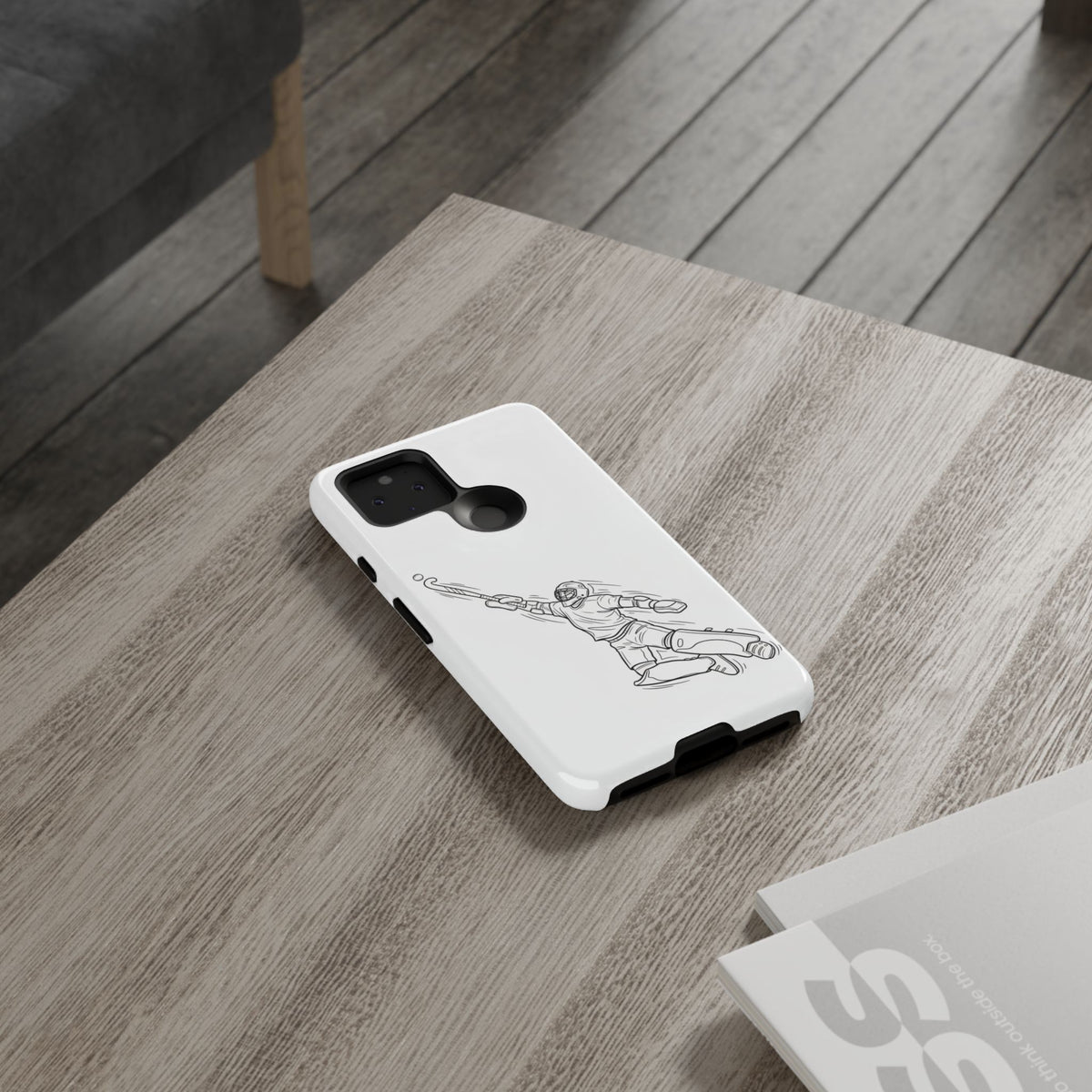 Hockey Goalkeeper Sketch Phone Case — Minimalist Sports Protective Cover