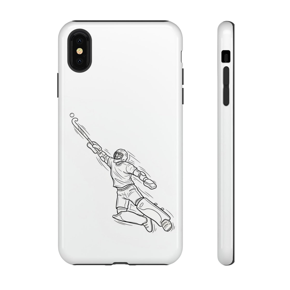 Hockey Goalkeeper Sketch Phone Case — Minimalist Sports Protective Cover
