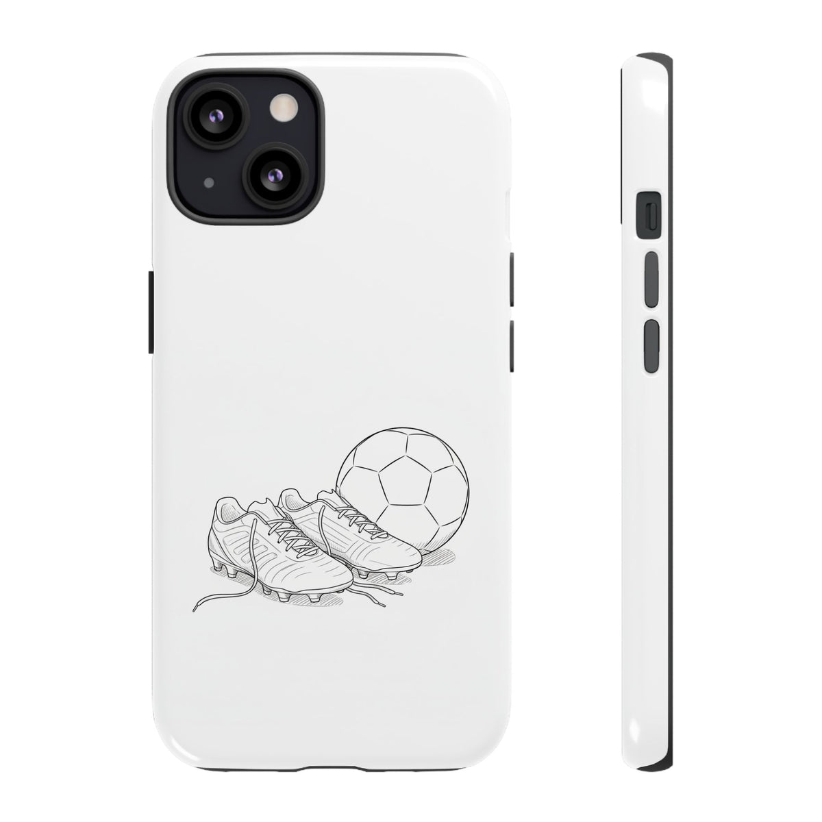 Phone Case, Football Boots & Ball Sketch , Tough Case