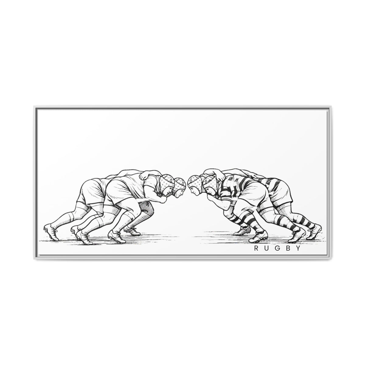 Print, Rugby Scrum,  Matte Canvas Print Framed Art