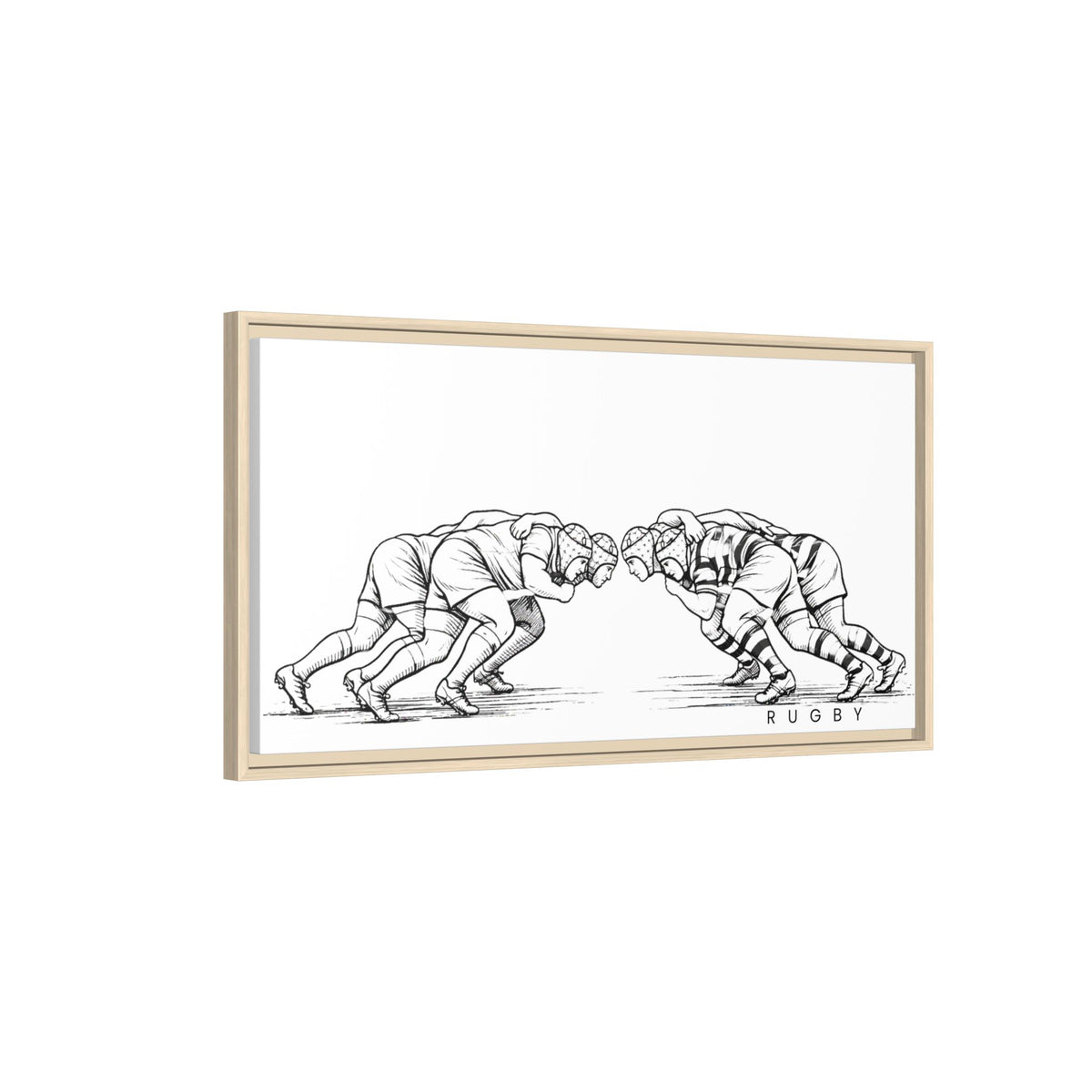 Print, Rugby Scrum,  Matte Canvas Print Framed Art