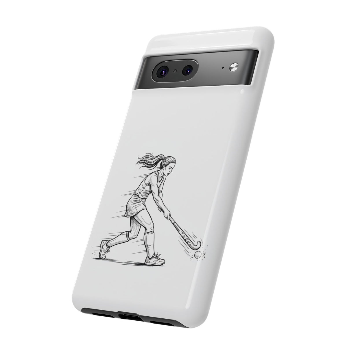 Phone Case, Hockey, Female  Player Minimalist sketch design, Tough Case