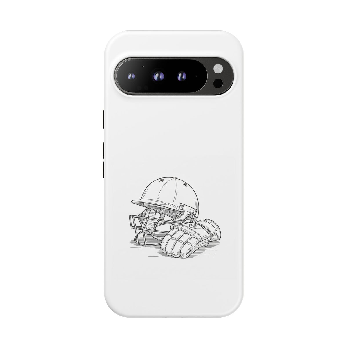 Phone Case, Cricket Gloves & Helmet Sketch, Tough Case