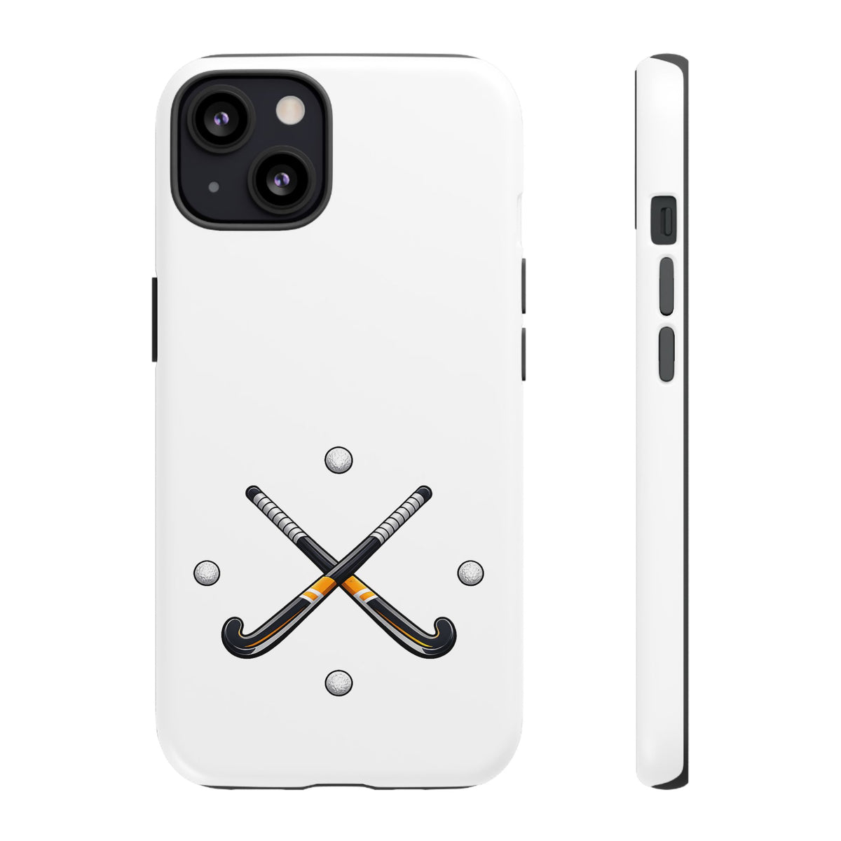 Phone Case, Hockey Crossed Sticks & Balls Design, tough Case