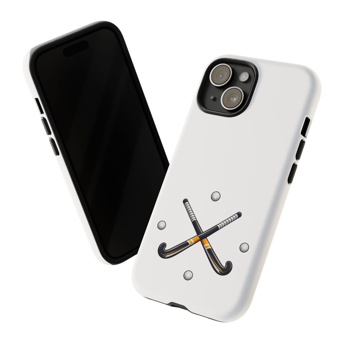 Phone Case, Hockey Crossed Sticks & Balls Design, tough Case