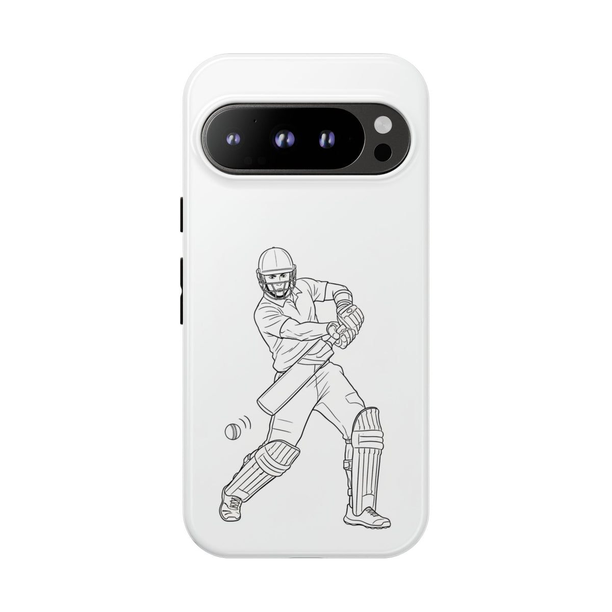 Phone Case, Cricket Batsman Sketch, Tough Case