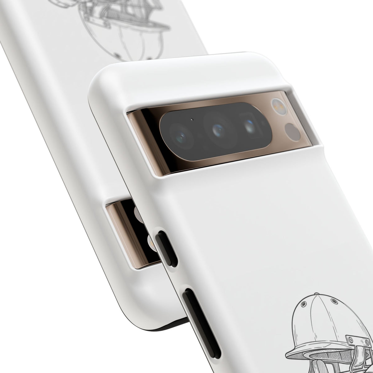 Phone Case, Cricket Gloves & Helmet Sketch, Tough Case