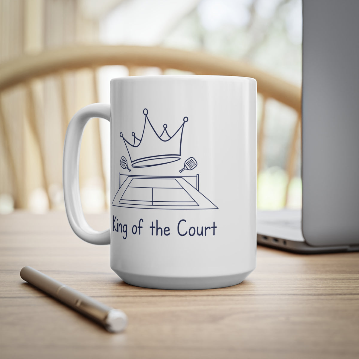 Mug, Racket Sports, King of the Court design, Ceramic, 325ml / 11oz or 440ml / 15oz